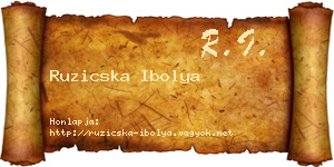 Ruzicska Ibolya névjegykártya
